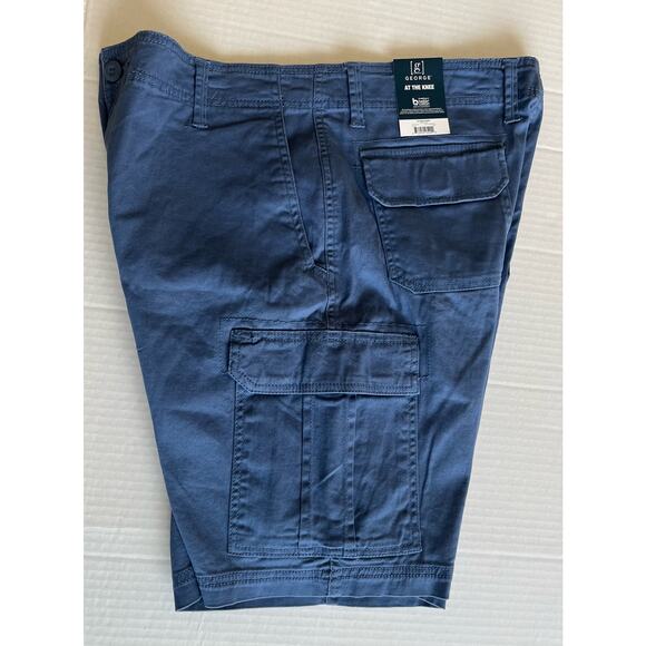 NWT George Men's Cargo Casual Blue Zip Fly Belt Loop Cotton Blend Shorts Size 32 - Picture 6 of 10